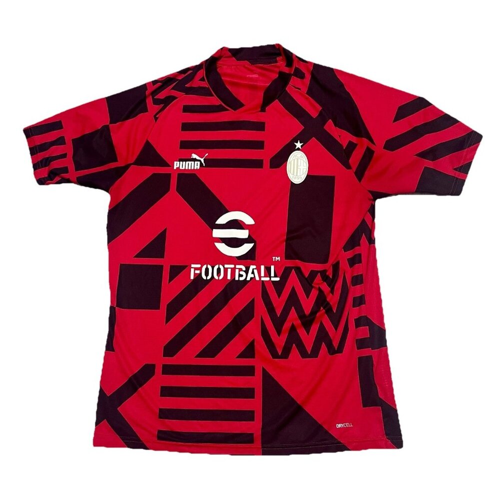 AC Milan Puma Jersey Mens Large Red Pre Match Shirt Soccer Football Kit
